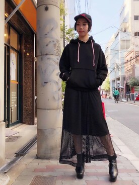 「GCDS」｜なべさん（レディース・161cm）の夏コーディネート