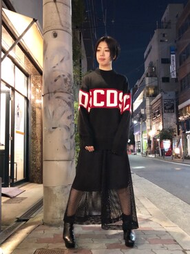 「GCDS」｜なべさん（レディース・161cm）の夏コーディネート