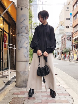 「KMRii（ケムリ）のアイテム」を使った、なべさん（レディース・161cm）の秋コーディネート