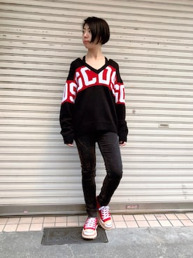 「GCDS」｜なべさん（レディース・161cm）の秋コーディネート