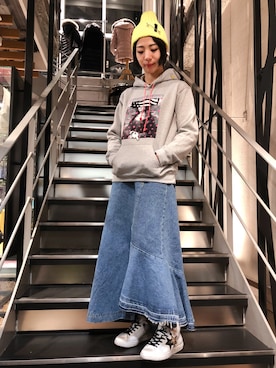 「ROYAL FLASH（ロイヤルフラッシュ）のアイテム（帽子）」を使った、なべさん（レディース・161cm）の秋コーディネート