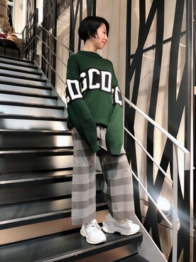 「GCDS」｜なべさん（レディース・161cm）の冬コーディネート