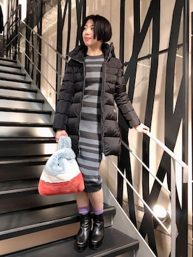 「ADD（アド）のアイテム」を使った、なべさん（レディース・161cm）の冬コーディネート