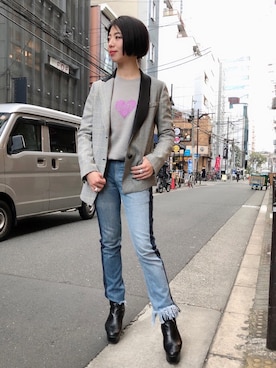 「ALEXA CHUNG（アレクサチャン）のアイテム（スウェット）」を使った、なべさん（レディース・161cm）の冬コーディネート