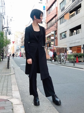「ロングジャケット」｜なべさん（レディース・161cm）の冬コーディネート