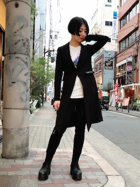 「ロングジャケット」｜なべさん（レディース・161cm）の冬コーディネート