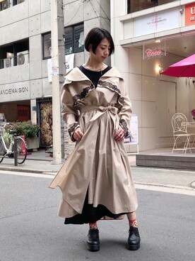 「ADDICT NOIR（アディクトノアー）のアイテム（ジャケット/アウター）」を使った、なべさん（レディース・161cm）の春コーディネート