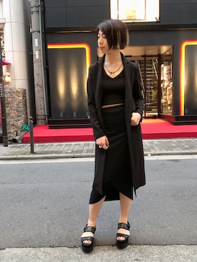 「スウェットスカート」｜「アイテム（ジャケット/アウター）」を使った、なべさん（レディース・161cm）の夏コーディネート