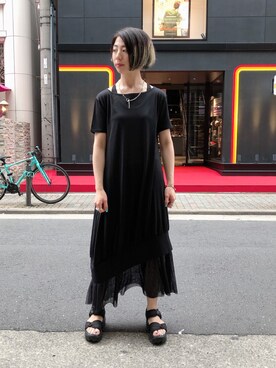 「ADDICT NOIR（アディクトノアー）のアイテム」を使った、なべさん（レディース・160cm）の夏コーディネート