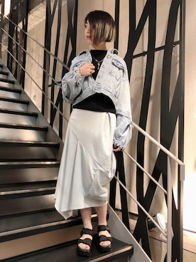 「Gジャン」｜「アイテム（ブルゾン）」を使った、なべさん（レディース・161cm）の夏コーディネート