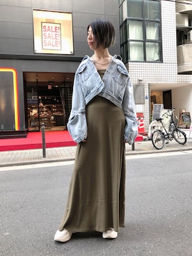 「Gジャン」｜「アイテム（ブルゾン）」を使った、なべさん（レディース・161cm）の夏コーディネート
