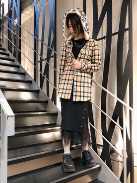 「ADDICT NOIR（アディクトノアー）のアイテム」を使った、なべさん（レディース・161cm）の夏コーディネート