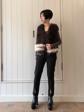 「秋のカフェオレコーデ」｜なべさん（レディース・161cm）の秋コーディネート
