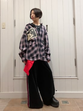 「MIHARAYASUHIRO（ミハラヤスヒロ）のアイテム（パンツ）」を使った、なべさん（レディース・161cm）の秋コーディネート