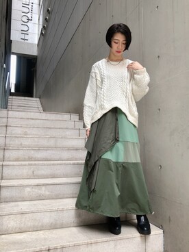 「ADDICT NOIR（アディクトノアー）のアイテム」を使った、なべさん（レディース・161cm）の秋コーディネート