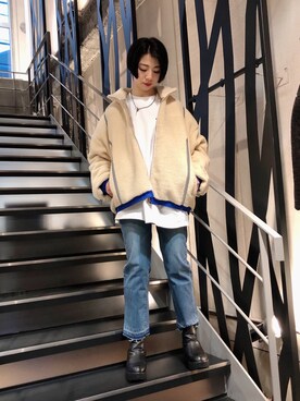 「AULA（アウラ）のアイテム（パンツ）」を使った、なべさん（レディース・161cm）の秋コーディネート