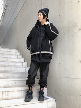 「ROYAL FLASH（ロイヤルフラッシュ）のアイテム（帽子）」を使った、なべさん（レディース・161cm）の冬コーディネート