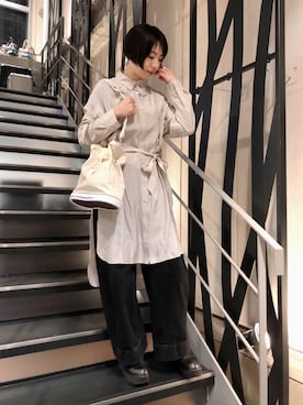 「OKERU（オケル）のアイテム」を使った、なべさん（レディース・161cm）の冬コーディネート