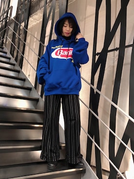 「GCDS（ジーシーディーエス）のアイテム」を使った、なべさん（レディース・161cm）の冬コーディネート