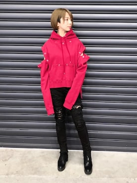 「FAGASSENT（ファガッセン）のアイテム」を使った、なべさん（レディース・161cm）の冬コーディネート