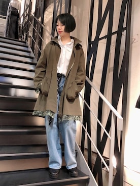 「ADDICT NOIR（アディクトノアー）のアイテム（ジャケット/アウター）」を使った、なべさん（レディース・161cm）の冬コーディネート