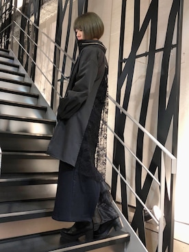 「ADDICT NOIR（アディクトノアー）のアイテム（ジャケット/アウター）」を使った、なべさん（レディース・161cm）の冬コーディネート