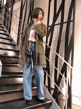 「ADDICT NOIR（アディクトノアー）のアイテム（ジャケット/アウター）」を使った、なべさん（レディース・161cm）の冬コーディネート
