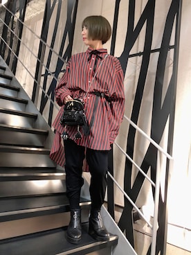 「KMRii（ケムリ）のアイテム」を使った、なべさん（レディース・161cm）の冬コーディネート