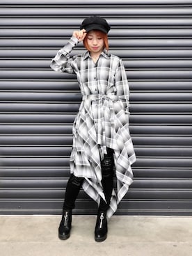 「スキニーデニム」｜「アイテム（ワンピース/ドレス）」を使った、なべさん（レディース・161cm）の春コーディネート