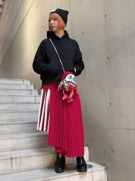 「ROYAL FLASH（ロイヤルフラッシュ）のアイテム（バッグ）」を使った、なべさん（レディース・161cm）の春コーディネート