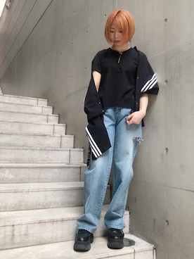 「ADDICT NOIR（アディクトノアー）のアイテム」を使った、なべさん（レディース・161cm）の春コーディネート