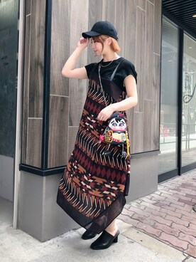 「AULA（アウラ）のアイテム（ワンピース/ドレス）」を使った、なべさん（レディース・161cm）の春コーディネート