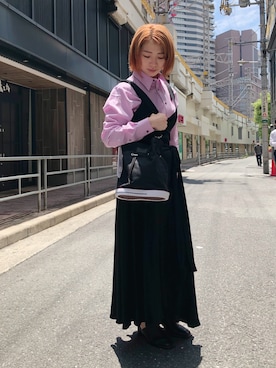 「OKERU（オケル）のアイテム」を使った、なべさん（レディース・161cm）の春コーディネート