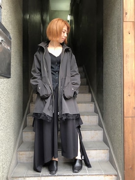「ADDICT NOIR（アディクトノアー）のアイテム（ジャケット/アウター）」を使った、なべさん（レディース・161cm）の春コーディネート