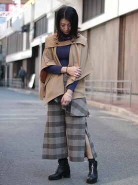 「gunda（ガンダ）のアイテム（アクセサリー）」を使った、なべさん（レディース・161cm）の秋コーディネート