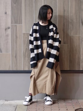 「ADDICT NOIR（アディクトノアー）のアイテム」を使った、なべさん（レディース・161cm）の秋コーディネート