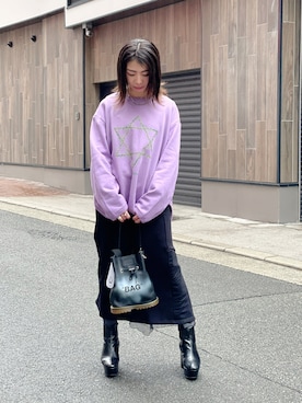 「Azuma.（アズマ）のアイテム（スウェット）」を使った、なべさん（レディース・161cm）の冬コーディネート