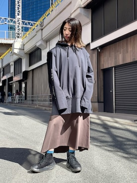 「Azuma.（アズマ）のアイテム（トップス）」を使った、なべさん（レディース・161cm）の冬コーディネート