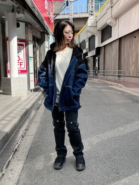 「Gジャン」｜「アイテム（ブルゾン）」を使った、なべさん（レディース・161cm）の冬コーディネート