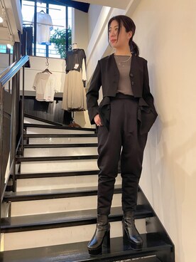 「ADDICT NOIR（アディクトノアー）のアイテム（ジャケット/アウター）」を使った、なべさん（レディース・161cm）の春コーディネート