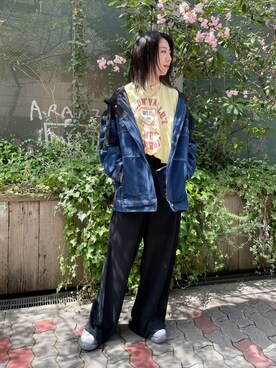 「Gジャン」｜「アイテム（ブルゾン）」を使った、なべさん（レディース・161cm）の春コーディネート