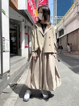 「ADDICT NOIR（アディクトノアー）のアイテム」を使った、なべさん（レディース・161cm）の春コーディネート