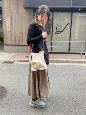 「ADDICT NOIR（アディクトノアー）のアイテム」を使った、なべさん（レディース・161cm）の春コーディネート