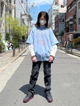 「amok（アモク）のアイテム」を使った、なべさん（レディース・161cm）の春コーディネート