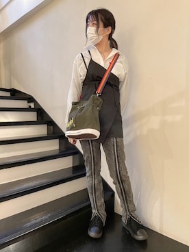 「OKERU（オケル）のアイテム」を使った、なべさん（レディース・161cm）の春コーディネート