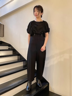 「TRANSIT（トランジット）のアイテム（パンツ）」を使った、なべさん（レディース・161cm）の春コーディネート