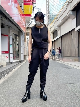 「ADDICT NOIR（アディクトノアー）のアイテム」を使った、なべさん（レディース・161cm）の春コーディネート