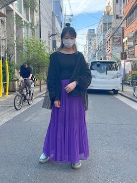 「ADDICT NOIR（アディクトノアー）のアイテム」を使った、なべさん（レディース・161cm）の夏コーディネート