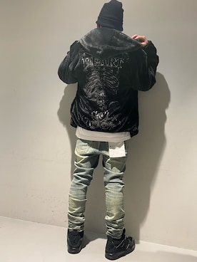 「PURPLE（パープル）のアイテム」を使った、☹MASATO☻さん（メンズ・175cm）の冬コーディネート