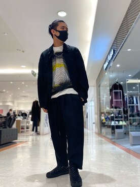 「ISAMU KATAYAMA BACKLASH（イサムカタヤマバックラッシュ）のアイテム（スニーカー）」を使った、☹MASATO☻さん（メンズ・175cm）の冬コーディネート
